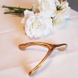 Gold Wishbone Decor Piece